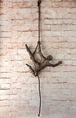 Acrobat on aerial rope, Metal sculpture, Acrobat sculpture, wire mesh sculpture, home decor
