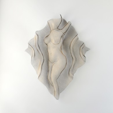 Metal wall sculpture, Nude woman sculpture, wire mesh sculpture, home decor, metal art, sexy woman torso
