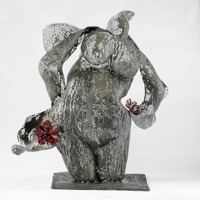 Abstract sculpture - Nude woman - Wire mesh - Metal art - home decor - Torso