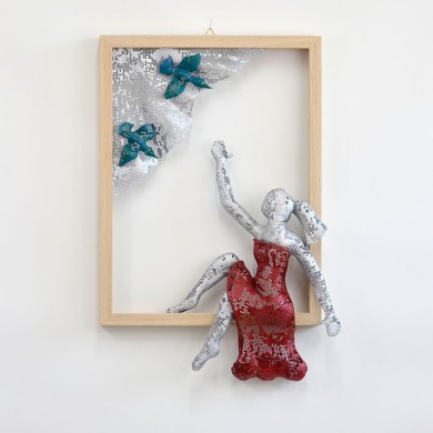 Metal wall art, Framed art, women sculpture, Housewarming gift, Wire mesh sculpture, Contemporary art
