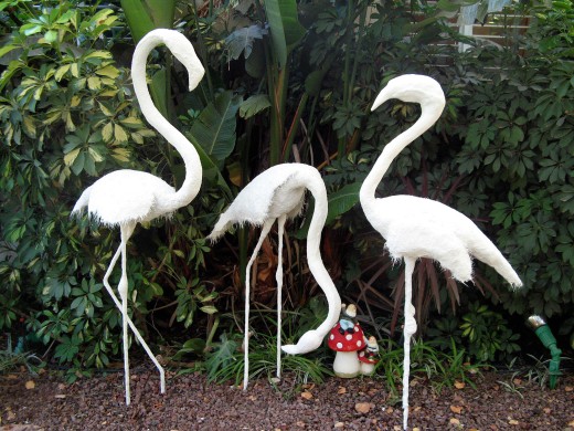 Flamingo sculptures