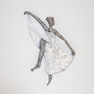 Dancer -Work of Dvora -wire mesh sculpture